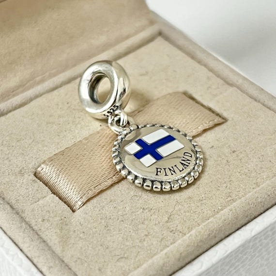 Pandora Finland Flag Exclusive Dangle Charm Pendant Travel