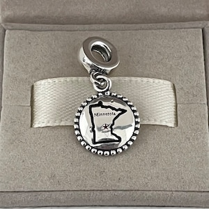 Pandora Minnesota Dangle Charm Map Pendant Travel S925 Sterling Silver Jewelry for Bracelet for Necklace Mixed Enamel with Gift Box