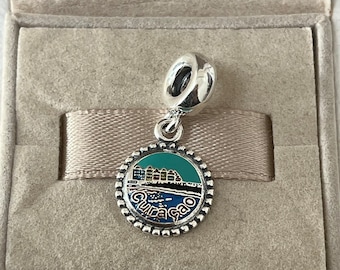 Pandora Curacao Caribbean Exclusive Travel Dangle Charm, S925 Sterling Silver for Bracelet/ Necklace, Mixed Enamel, with Gift Box