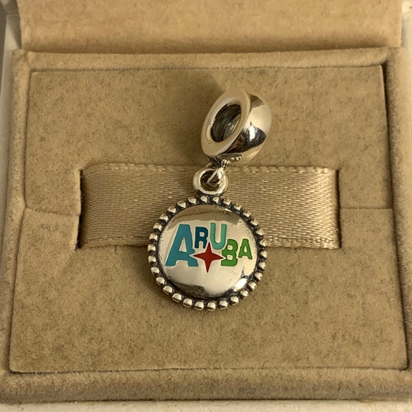 Pandora Aruba Exclusive Dangle Charm Travel Pendant S925 Sterling Silver Jewelry for Bracelet for Necklace Mixed Enamel with Gift Box