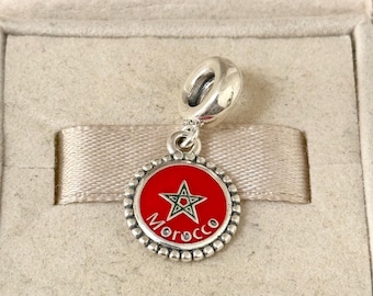 Pandora Marocco Flag Charm pendente bandiera ciondolo S925 gioielli in argento per bracciale per collana smalto misto con confezione regalo