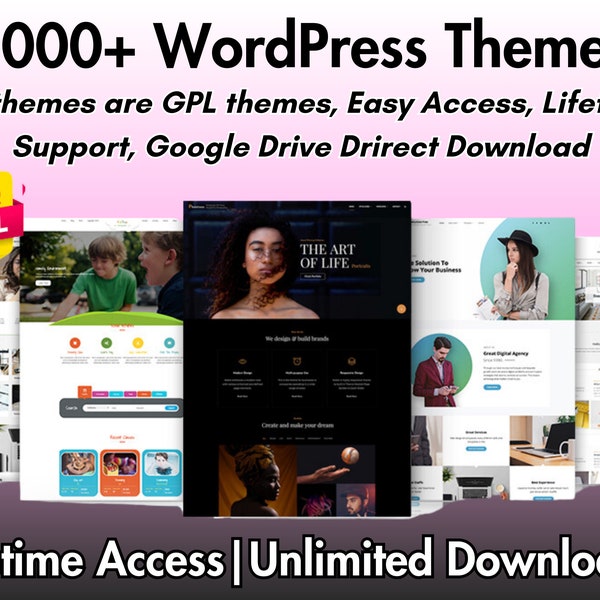 WordPress Themes Collection for Blogs & Websites , Feminine, Coach, Modern, Life Coach, Yoga, and More Elevate Your Website with Style