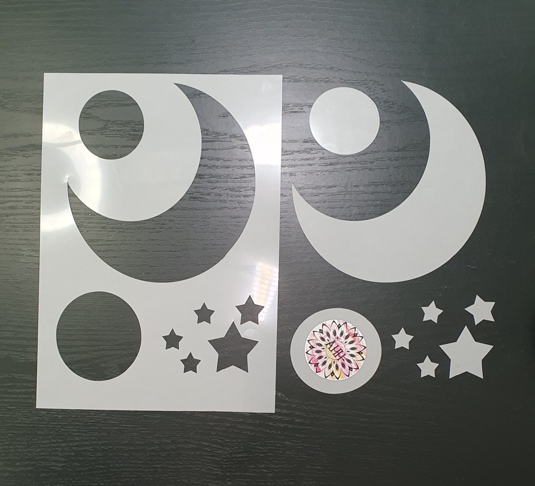 Crescent Moon and Stars Stencil and Mask Set Etsy