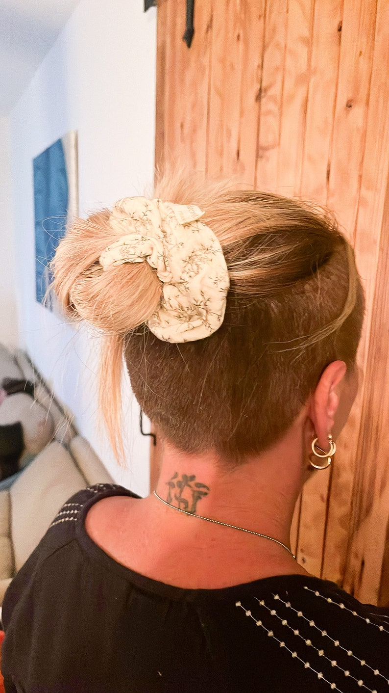 Chouchou scrunchies , accessoire élastique cheveux, gaze de coton image 8