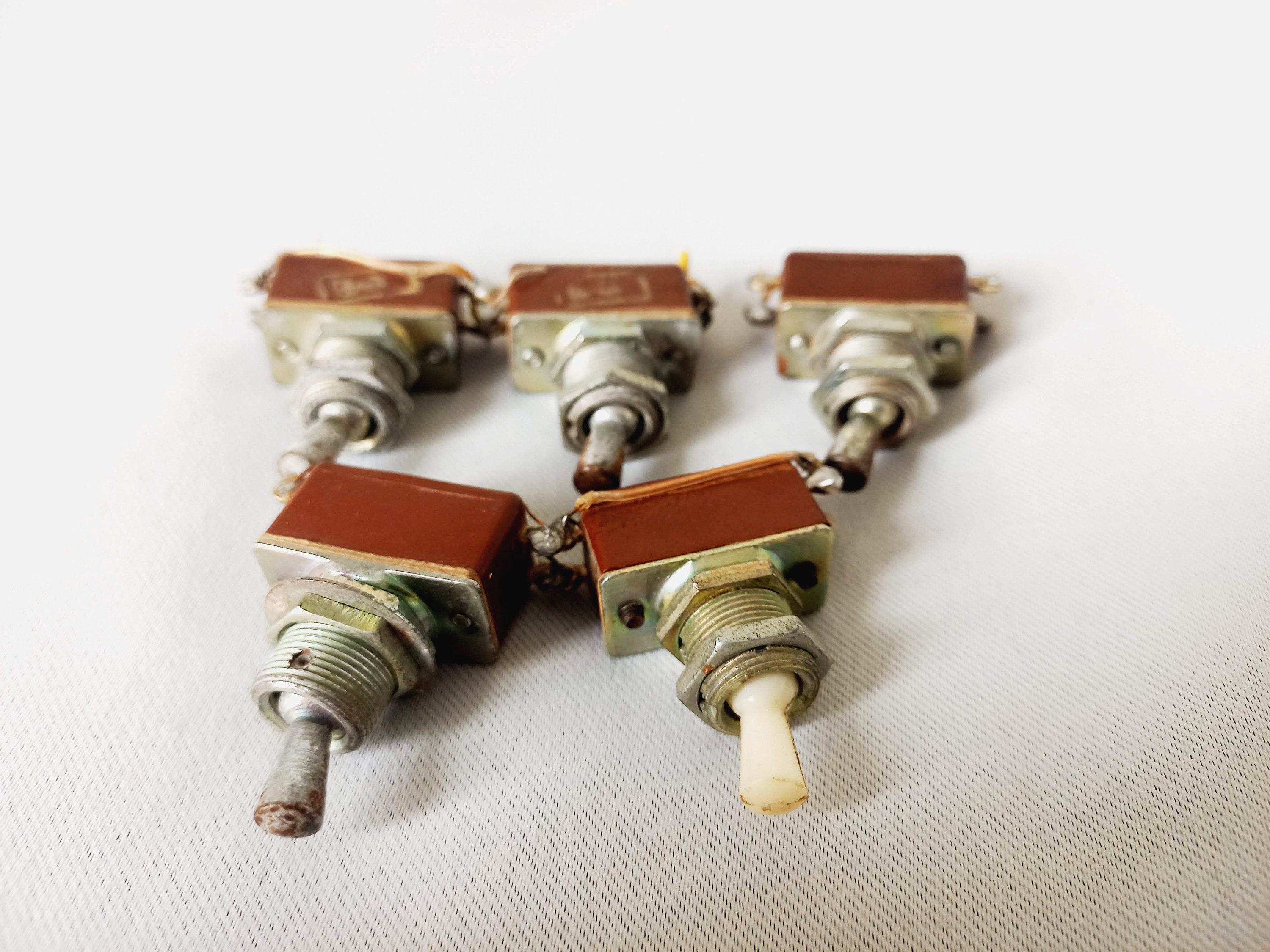 Soviet VINTAGE on / off Set of 5 TOGGLE SWITCHES Old Russian Electrical ...