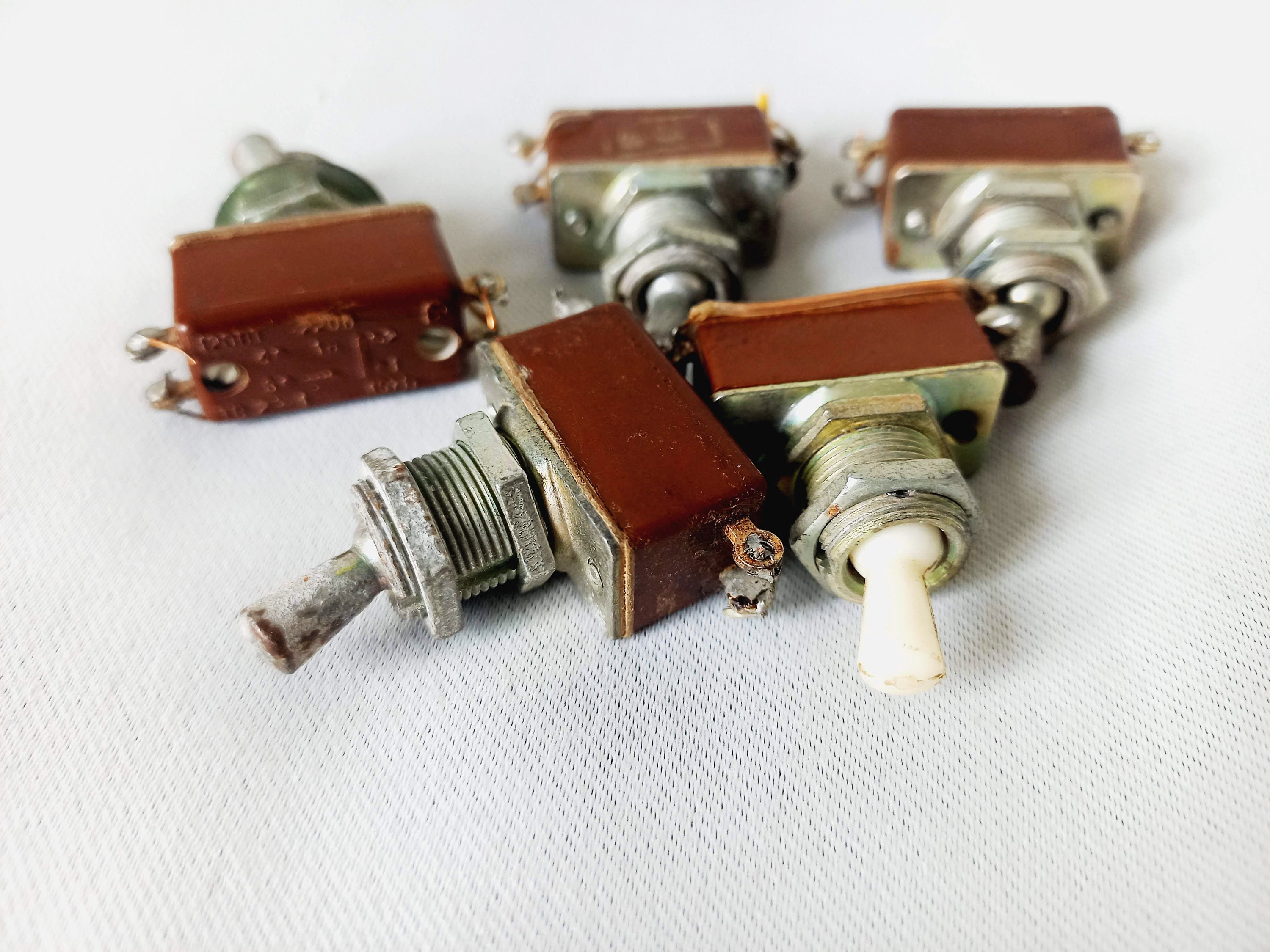 Soviet VINTAGE on / off Set of 5 TOGGLE SWITCHES Old Russian Electrical ...