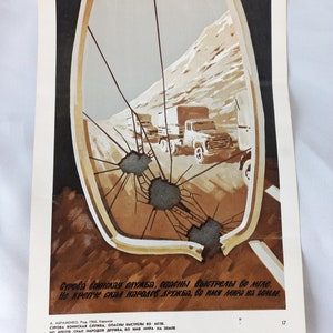 Cartel original de propaganda soviética 1987. El servicio militar es duro