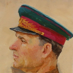 Portrait. Artiste ukrainienne Shurupov K. 24-20 cm, huile sur carton, années 1960