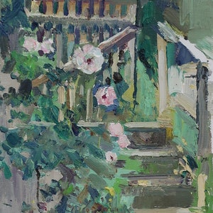 Malva. Artiste ukrainien Yalansky A. 50-20 cm, huile sur toile sur carton