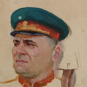 Retrato. Artista ucraniano Shurupov K. 31-23 cm, óleo sobre cartón, 1960