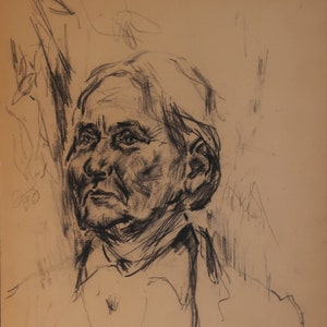 Portrait. Ukrainian artist Shpakovsky 40-29cm graphics on paper