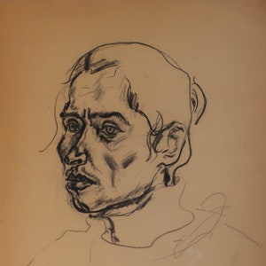 Portrait. Ukrainian artist Shpakovsky 40-29cm graphics on paper