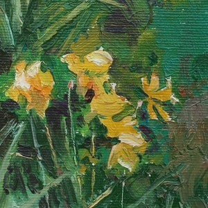 Nartsysy.Artiste ukrainien Yalansky A.18-8 cm, huile sur toile sur contreplaqué