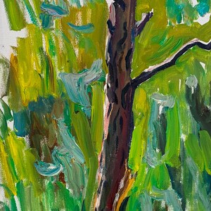 Etude. Landscape. Original painting by Ukrainian artist Tomenko G. 33-17 cm, oil on cardboard, 1970s