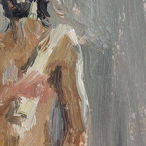 Boceto. Pintura original del artista ucraniano Zakharov A. 25-14 cm, óleo sobre cartón, década de 1970.