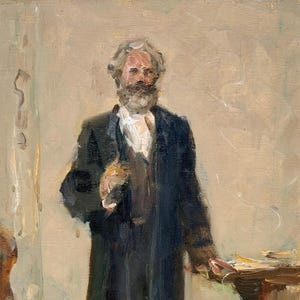 Retrato de K. Marx. Pintura original del artista ucraniano Chernikov V. 35-22 cm, óleo sobre lienzo sobre cartón, década de 1970.
