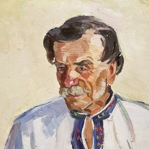 Retrato de un hombre. Pintura al óleo del artista ucraniano Lavrinenko V. 61-42 cm óleo sobre cartón década de 1970