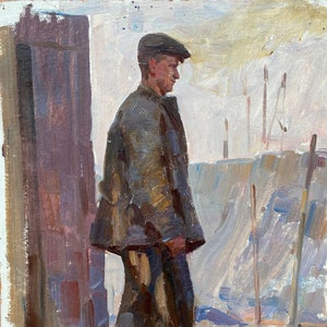 Boceto. Pintura al óleo original del artista ucraniano Chernikov V. 49-34 cm cartón óleo década de 1960