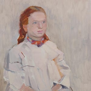 Retrato. Pintura original del artista ucraniano Yatsenko V. 47-32 cm, óleo sobre cartón.