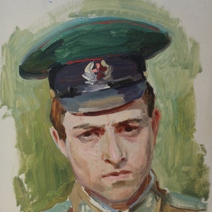Portrait.Ukrainischer Künstler Polyakov S.50-35 cm, Öl auf Pappe 1982 Jahr