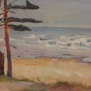 Mar Báltico. Artista ucraniano Yakovenko E. 21-30 cm, óleo sobre cartón, año 1978