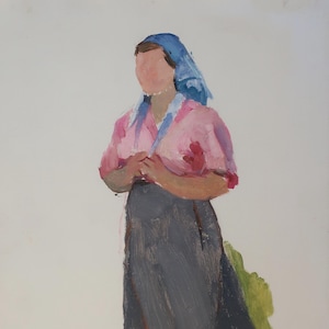 Boceto. Pintura original del artista ucraniano Yatsenko V. 32-23 cm, óleo sobre cartón.