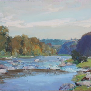 Paysage. Artiste ukrainien Tishchetsky V. 34-48 cm, huile sur carton année 1997