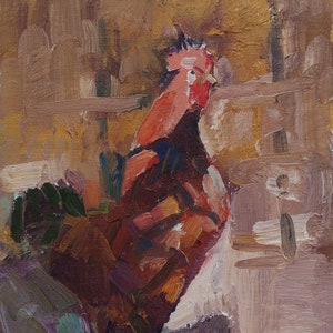 Luz y sombra. Pintura original del artista ucraniano Yalansky A. 24-18 cm, óleo sobre lienzo sobre cartón, década de 2000