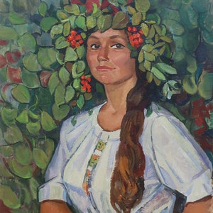 Ukrainian.Original painting by Ukrainian artist Nesterov V. 68-49 cm, oil on cardboard, 1970s