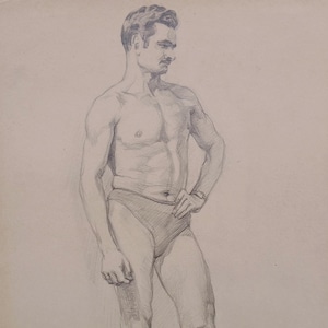 Model. Original painting by Ukrainian artist Tomenko G. 28-21 cm, paper pencil