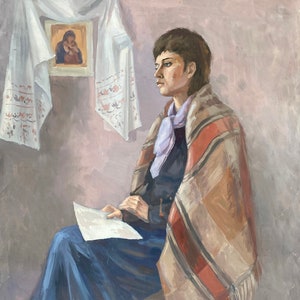 Portrait of a model. Oil painting original Ukrainian artist Sukhenko T. 70-60 cm oil on canvas
