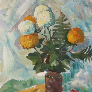 Naturaleza muerta. Artista ucraniano Nesterov V. 66-49 cm, óleo sobre cartón, década de 1980