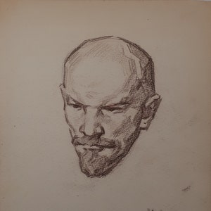 Lenin.Ukrainian artist Kats A.32-24 cm, graphics on paper