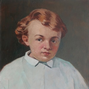 Portrait. Oil painting original Ukrainian artist 79-59 cm oil on canvas 1960s