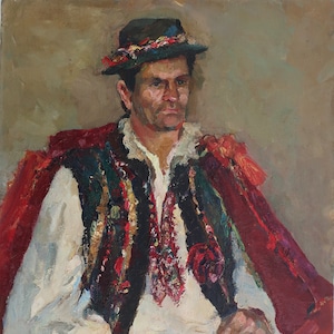 Portrait of a man. oil painting original by Ukrainian artist Titarenko O.A. 80-60cm oil on canvas 1991year