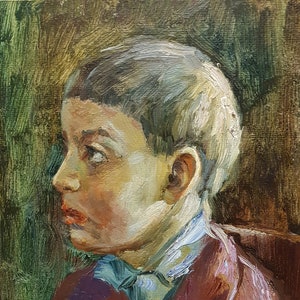 Retrato de un hombre. Pintura al óleo original del artista ucraniano Lavrinenko Y. 29-22 cm óleo sobre cartón década de 1980