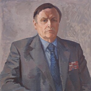 Portrait. Artiste ukrainien Nesterov V. 74-59 cm, huile sur carton, années 1980