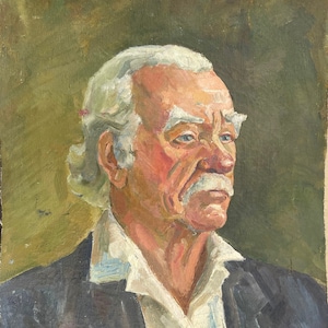 Portrait of a man. Oil painting original Ukrainian artist Makeeva N. 50-39cm oil on canvas 1970s