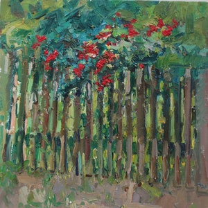 Kalina. Artiste ukrainienne Yalansky A. 30-24 cm, huile sur toile sur carton