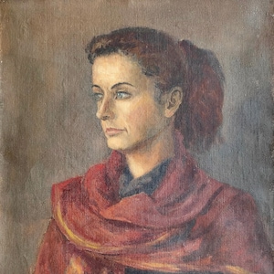 Portrait d'une jeune fille. Peinture à l'huile originale de l'artiste ukrainien Sukhenko T. 75-55 cm huile sur toile