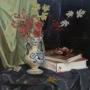 Nature morte. Artiste ukrainien Polyakov S.59-49 cm huile sur carton années 1990
