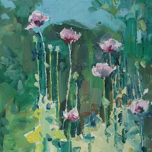 Malva. Artiste ukrainien Yalansky A. 50-20 cm, huile sur toile sur carton