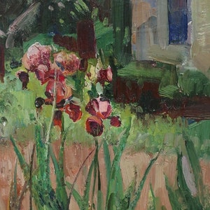 Coqs. Artiste ukrainien Yalansky A. 49-19 cm, huile sur toile sur carton
