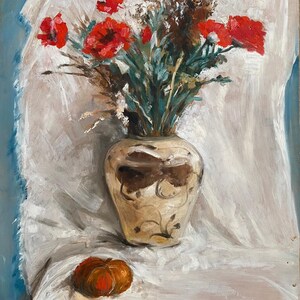 Naturaleza muerta. Pintura al óleo del artista ucraniano Suspo E. 60-39 cm cartón óleo