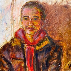 Retrato de un hombre. Pintura al óleo original del artista ucraniano Lavrinenko Ya. 30-40 cm cartón óleo década de 1990