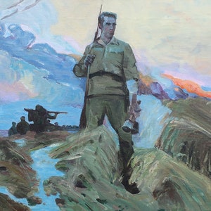 Oil painting original Ukrainian artist Feller R. 40-80cm oil on canvas 1970s