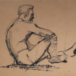 Disegno. Artista ucraino Lesnitskaya L. 23-30 cm grafica su carta