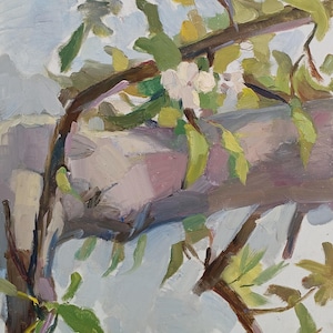 Paisaje. Pintura original del artista ucraniano Yatsenko V. 38-22 cm, óleo sobre cartón.