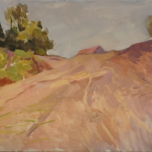 Paisaje. Pintura original del artista ucraniano Yatsenko V. 24-31 cm, óleo sobre cartón, 1958.