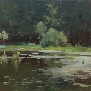 Landschaft.Ukrainischen Künstlers Poltavsky V. 16-23 cm, Öl auf Karton, 1960 Jahre